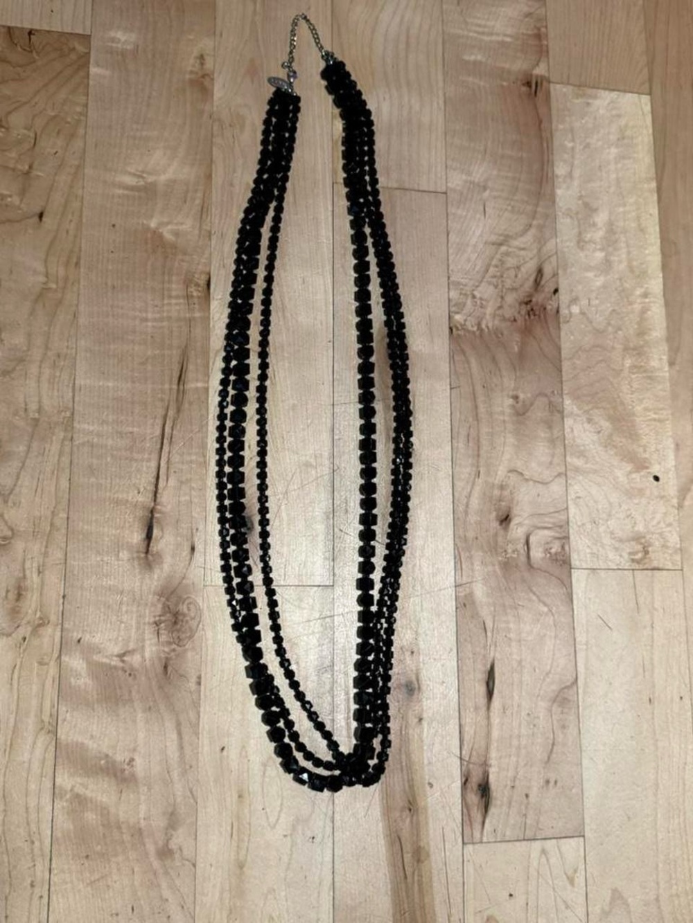 mark. Black Faceted Multi-Strand Bead Necklace